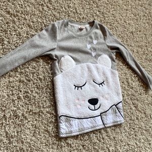 grey and plaid pj top- no pants